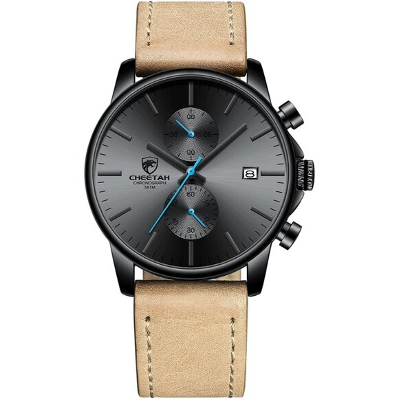 ⚡Tan Men’s Watch Fashion Sport Quartz Analog Mesh Stainless Steel Waterproof - Picture 1 of 8